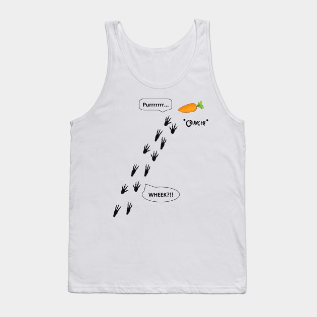 Guinea Pig Paw Prints with Carrot *Crunch!* Tank Top by ARTWORKandBEYOND